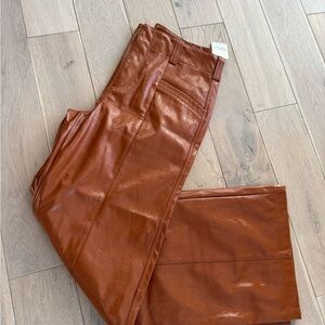 Free People Brown Leather Pants